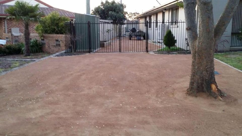 Prepared residential driveway and gated access area